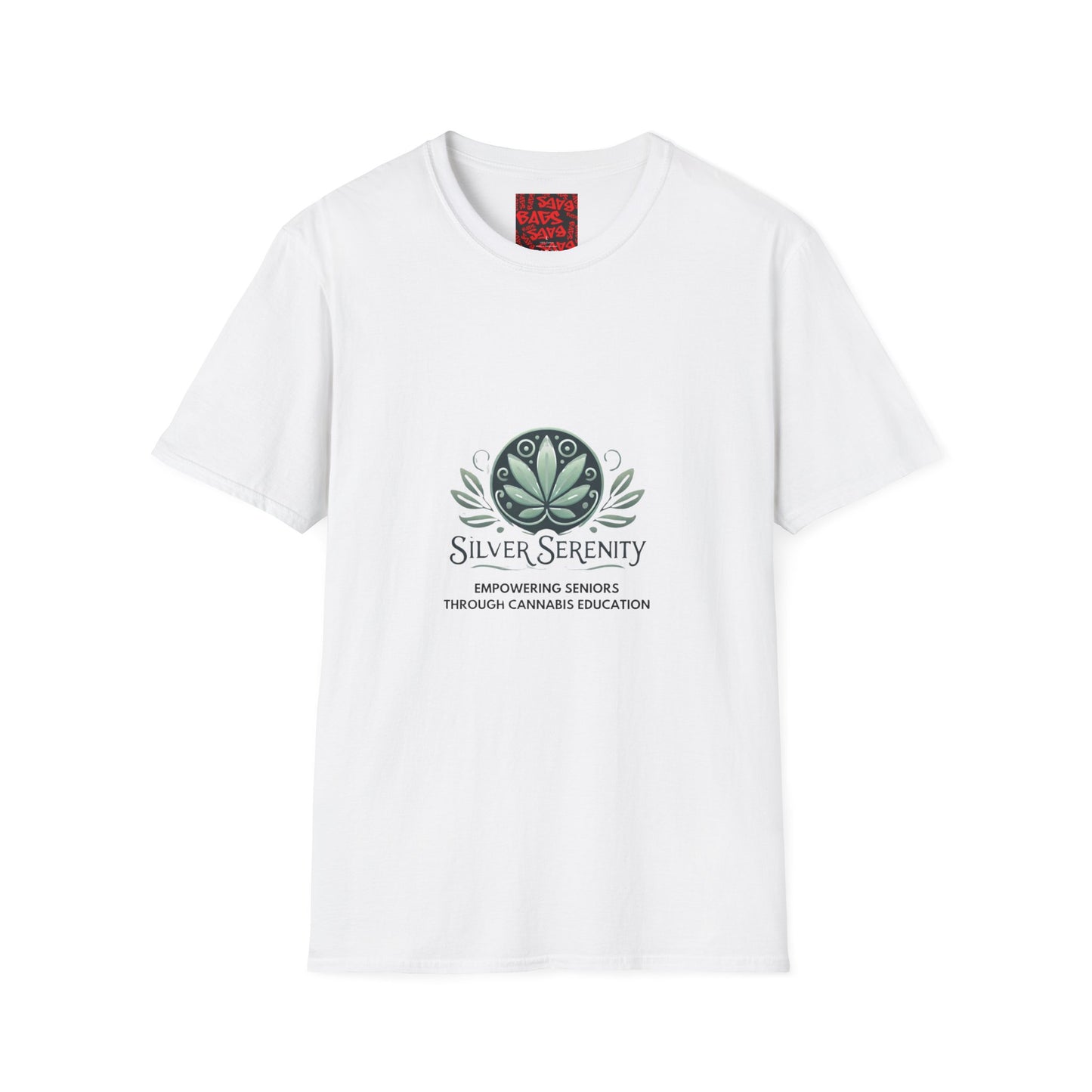 Silver Serenity Unisex Softstyle T-Shirt - Empowering Seniors Through Cannabis Education