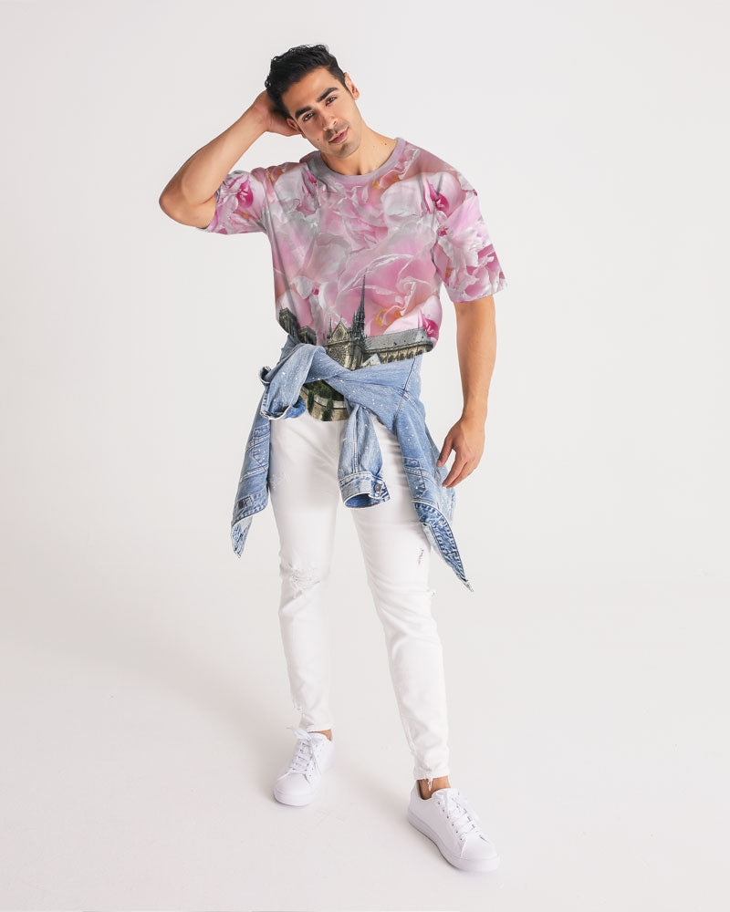 Peony Men's All-Over Print Premium Heavyweight Tee