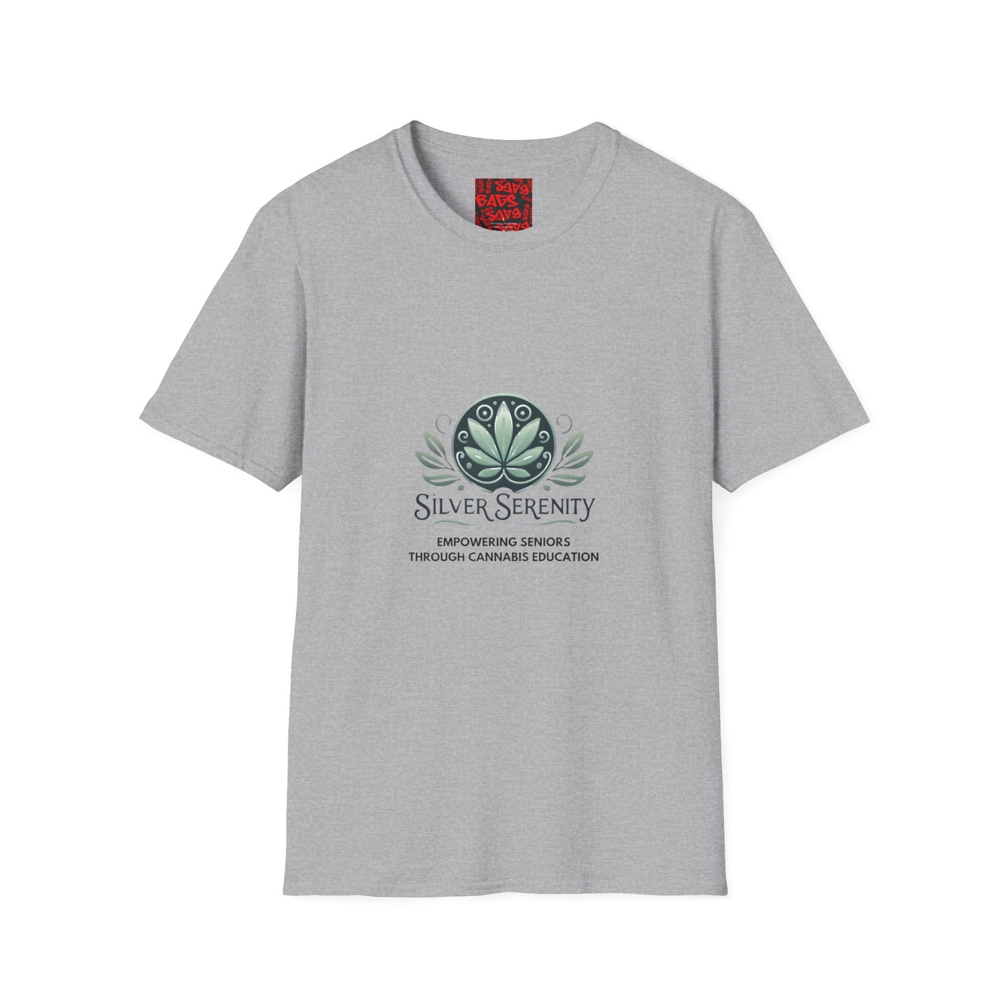Silver Serenity Unisex Softstyle T-Shirt - Empowering Seniors Through Cannabis Education