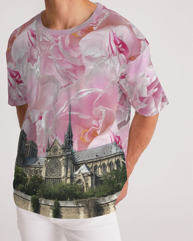 Peony Men's All-Over Print Premium Heavyweight Tee