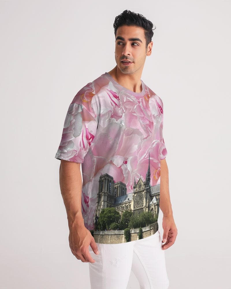 Peony Men's All-Over Print Premium Heavyweight Tee