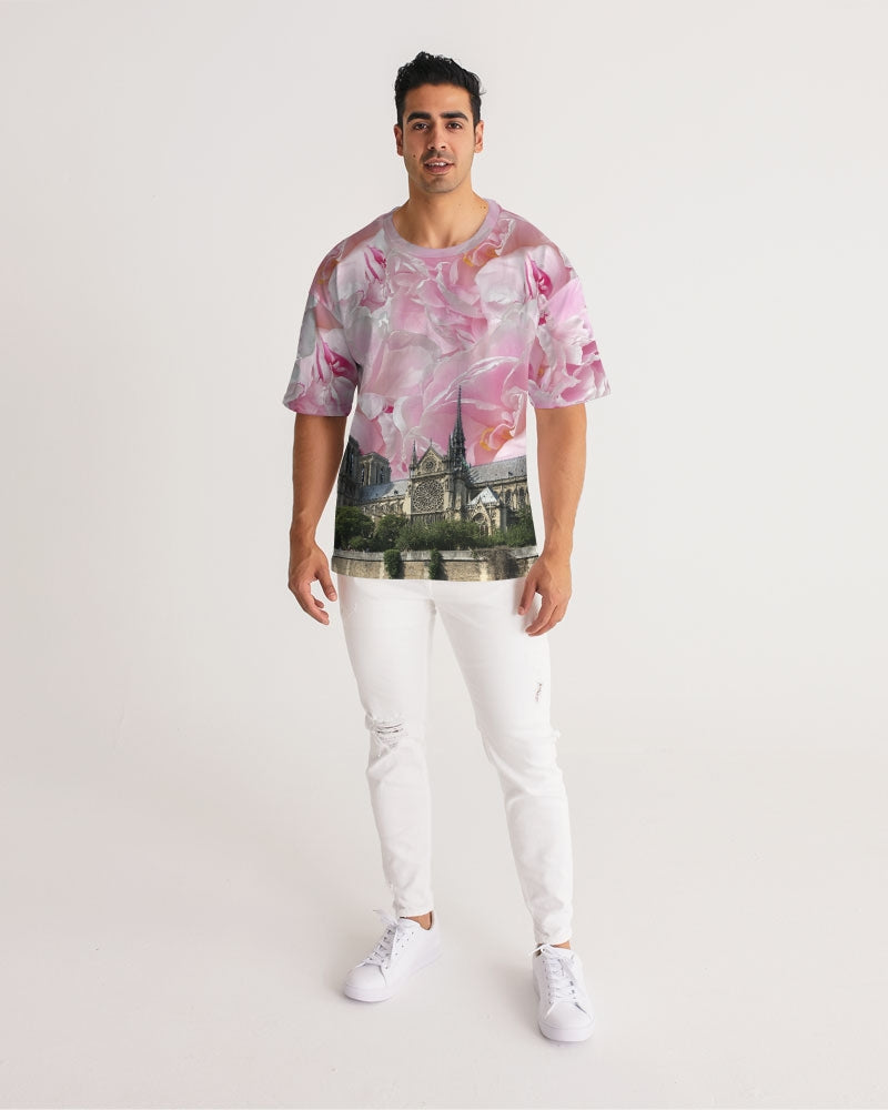 Peony Men's All-Over Print Premium Heavyweight Tee