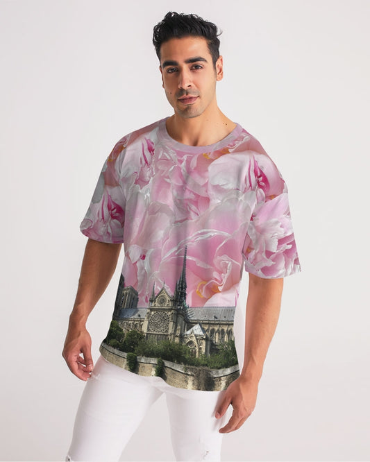 Peony Men's All-Over Print Premium Heavyweight Tee